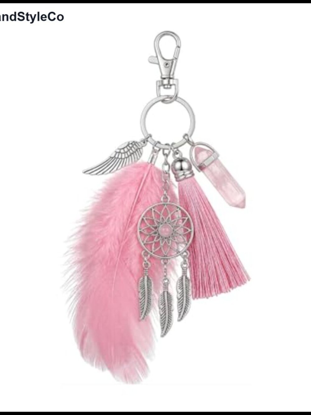 Feather Keychain Boho Bag Charm Zinc Turquoise Western Purse Charm